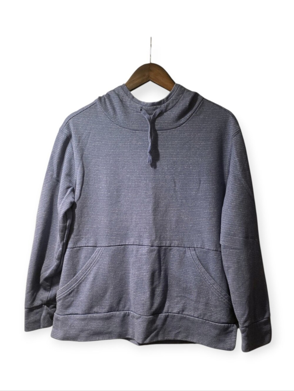 Champion Elite French Terry Pullover Hoodie Women's Large Blue Cowl Neck - Picture 2 of 5